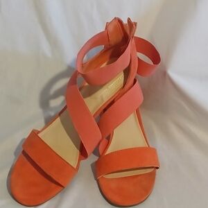 Liz Claiborne Vibrant Orange Strappy Sandals